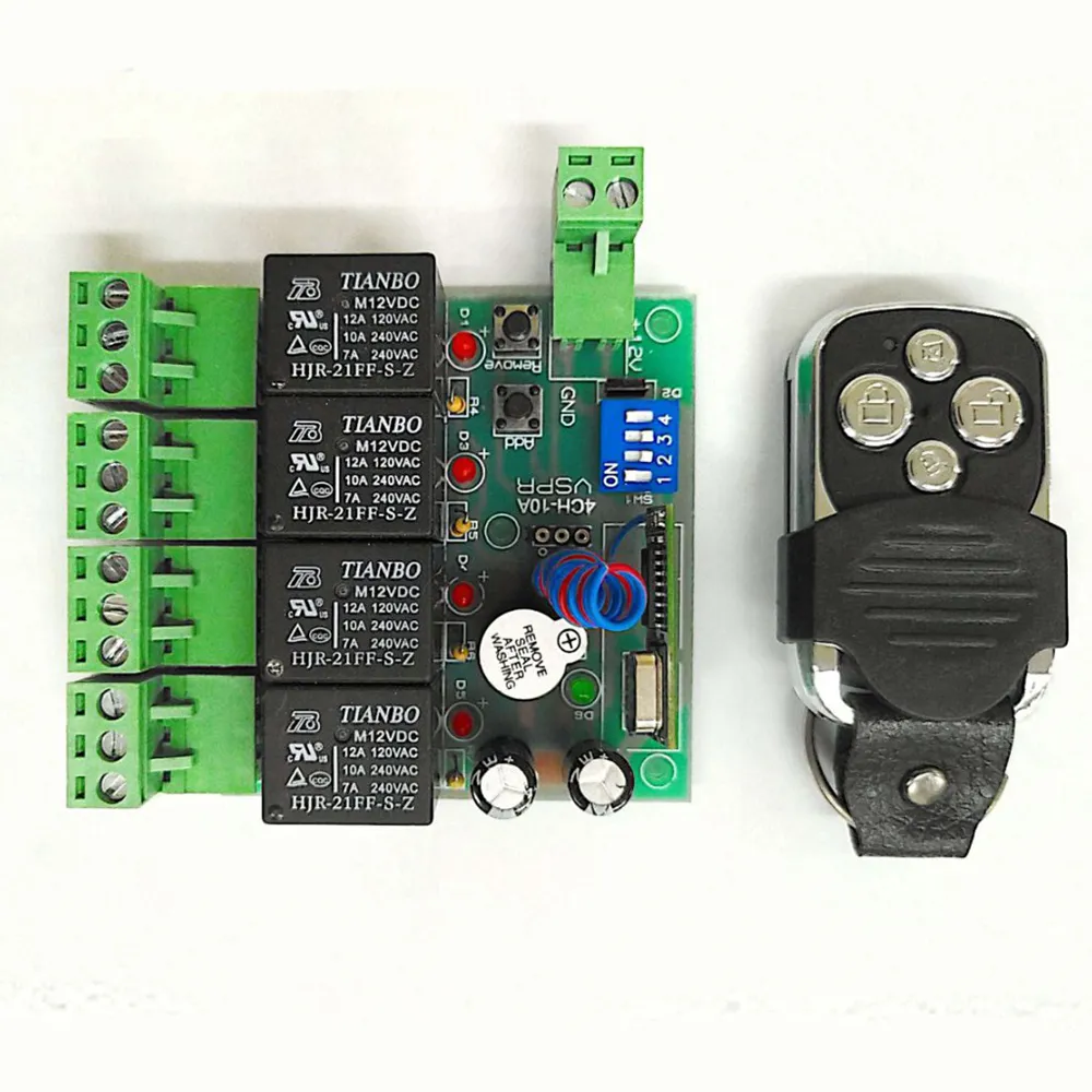 ریموت کنترل 4 کانال رادیویی کد لرن مدل RC410L4